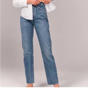Abercrombie & Fitch Women's Straight Leg Blue Jeans
